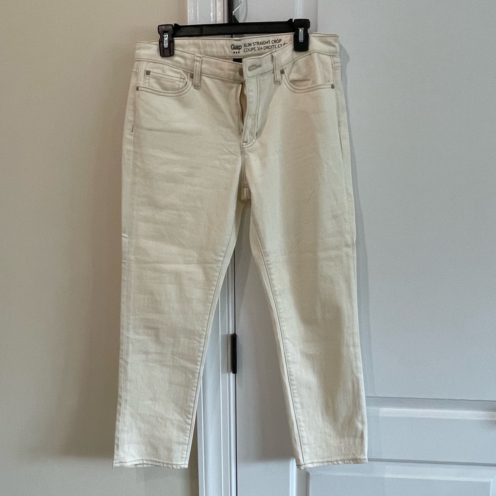 Gap slim straight cream jeans